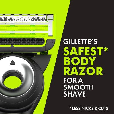 Gillette Labs Body + Intimate 5-Blade Men's Razor Blade Refills Compatible with Exfoliating Bar Body + Intimate Razor - 3ct