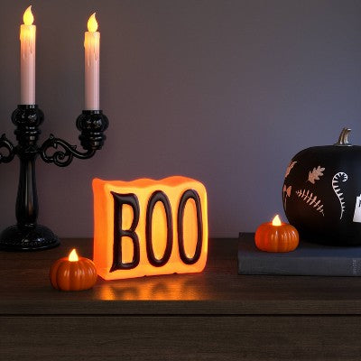 2pk LED Pumpkin Shaped Halloween Tea Lights - Hyde and EEK! Boutique