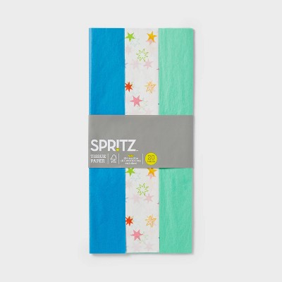 20ct Stars White/Green/Blue Tissue Paper - Spritz