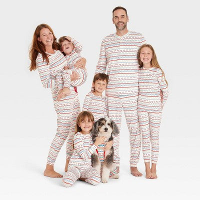 Fair Isle Print Snuggly Soft Matching Family Dog Pajamas - Wondershop Red/White XS