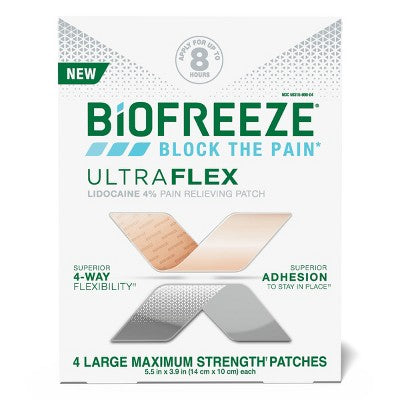 Biofreeze Lidocaine Maxflex Joint and Muscle Pain Relievers Patch - 4ct