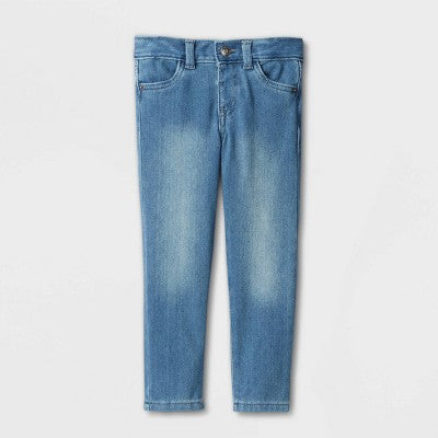 Toddler Girls' Mid-Rise Denim Jeggings -Cat & Jack Medium Blue 3T
