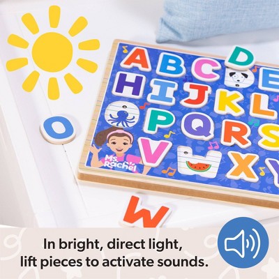 Melissa & Doug Ms. Rachel Wooden Phonics Alphabet Sound Puzzle with Light-Activated Sound Effects, 26-Piece: Educational Aid
