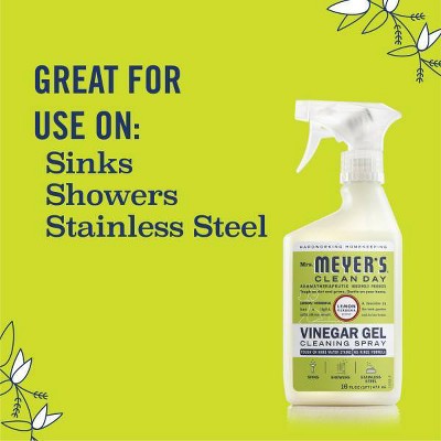 Mrs. Meyer's Lemon Verbena Clean Day Vinegar Gel Bathroom Cleaning Spray - 16 fl oz: Paraben-Free, Multi-Surface, Shower, Tub, Stainless Steel