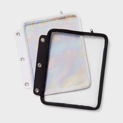 3 Ring Tablet Zip Pouch Solid Clear - up&up