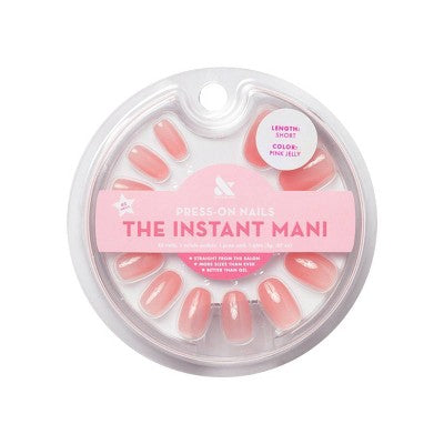 Olive & June Round Press-On Fake Nails - Pink Jelly - 42ct