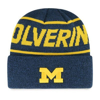 NCAA Michigan Wolverines Knit Cuffed Beanie: Team Logo Sports Hat, Adult One Size