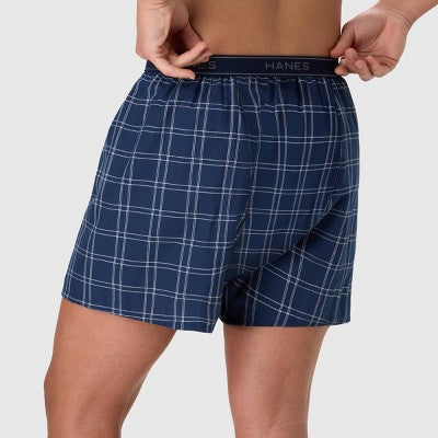 Hanes Men's Woven 5pk Boxer Shorts - Blue S