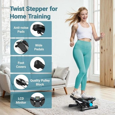 New MERACH Mini Stepper Exercise Equipment with Resistance Bands for Full Body (LOCAL PICKUP ONLY)
