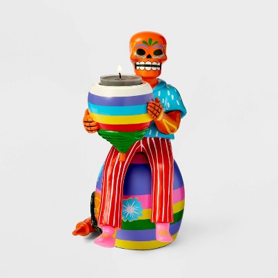 Dia de Muertos Tribute Figurine Tea Light Holder