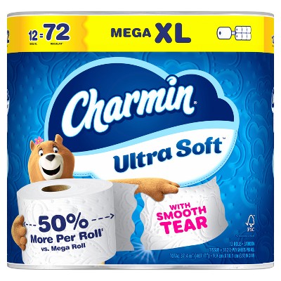Charmin Ultra Soft Toilet Paper - 12 Mega XL Rolls