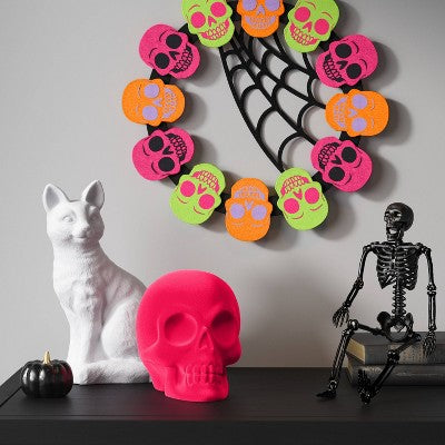 Plastic Halloween Flocked Decor White Cat - Hyde & EEK! Boutique