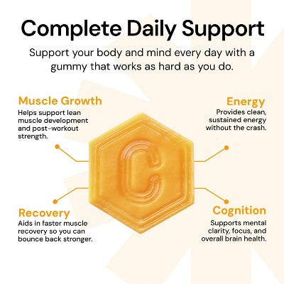 Create Wellness Creatine Monohydrate Sports Nutrition Supplements Gummies - Orange - 8oz/45ct: Vegan, Gluten-Free, Non-GMO