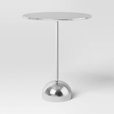 Optimistic Pedestal Metal Accent Table Chrome - Room Essentials (LOCAL PICKUP ONLY)