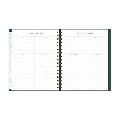 BlueSky 2025 Green Earth Sustainability Weekly/Monthly Planner 9.25"x7.87" Wirebound Deep Green