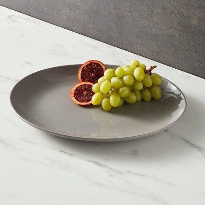 10" Stoneware Avesta Serving Platter Gray - Threshold: Oval Modern Microwave & Dishwasher-Safe Tableware