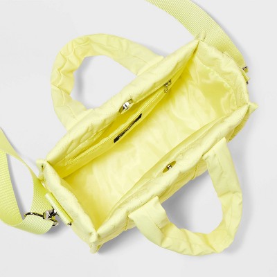 Girls' Mini Crossbody Bag with Quilted Icons - art class Yellow