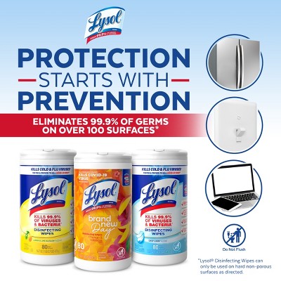 Lysol Disinfecting Wipes - Lemon/Crisp Linen/Mango and Hibiscus - 80ct
