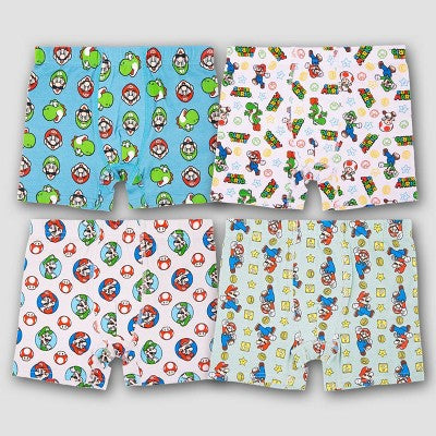Boys' Super Mario 4pk Cotton Stretch Boxer Briefs - 4