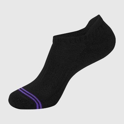 Hanes Premium Women's 6pk Cool Comfort Cushioned Heel Tab Socks - Black 5-9