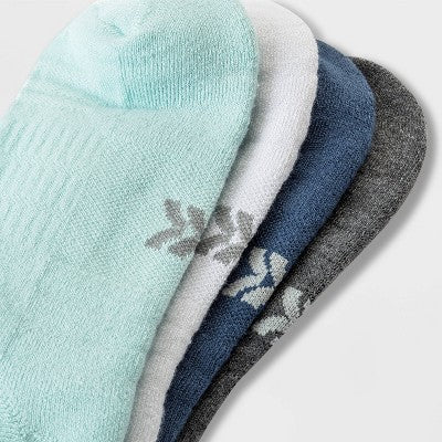 Women's Cushioned 4pk No Show Athletic Socks - All In Motion Blue 4-10