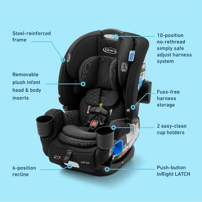 Graco 4Ever DLX Slim 4-in-1 Convertible Car Seat - Thompson: Black, 22.75 lbs, 20" Depth (LOCAL PICKUP ONLY)