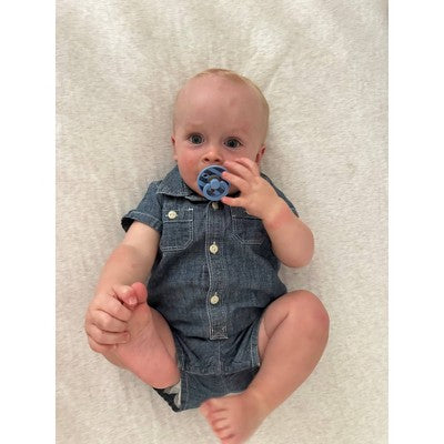Bibs Studio Collection Colour Stripe Latex Pacifier 6-18 Months - Pink Sky Blue Mix - 2pk: Rubber, Air Vents