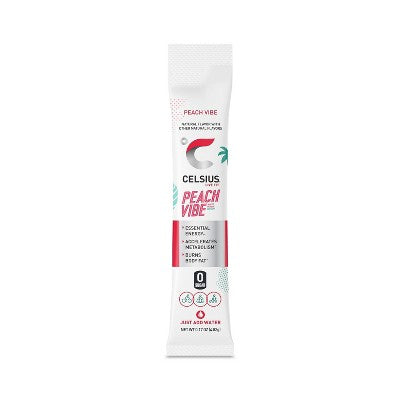 CELSIUS On The Go Powder Sticks Peach Vibe Essential Energy - 14pk Sticks