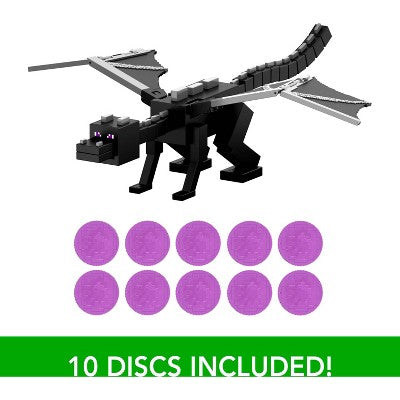 Minecraft Dragon's Breath Attack Ender Dragon Action Figure with 10 Discs, 20" Wingspan