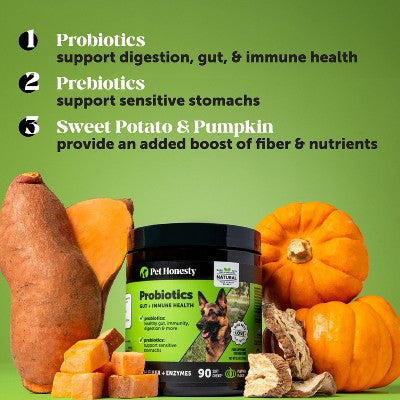 Pet Honesty Probiotics Gut & Health Duck Flavor Supplement for Dog - 60ct