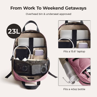 Bagsmart Bagsmart 23L Vega Featherlight 15.6" Backpack - Crepe Pink
