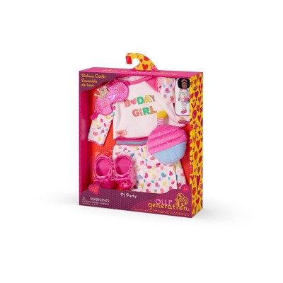 Our Generation PJ Party Pajama Outfit with Cupcake Plush & Sleep Mask Accessories for 18" Dolls