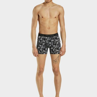 Pair of Thieves Men's Floral Super Fit Boxer Briefs 2pk - Gray/Black XL: Polyamide-Spandex Blend, Botanical Pattern, Microfiber Construction