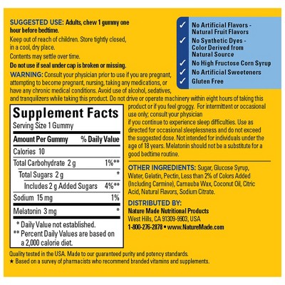 Nature Made Time Release Melatonin 3mg Gummies - 60ct