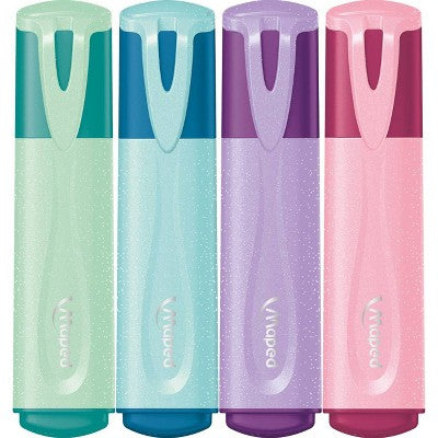 Maped 4pk Fluo Peps Classic Pastel Glitter Highlighters