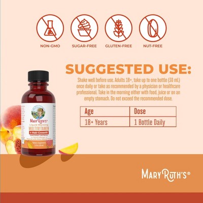 MaryRuth's Liquid Morning Multivitamin + Hair Growth - Peach Mango - 1 fl oz