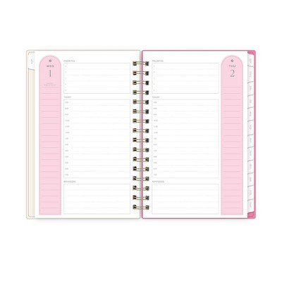 Rhi James for Blue Sky Daily/Monthly Planner 15 Month Wirebound 5"x8"" Printed - Cream Dot
