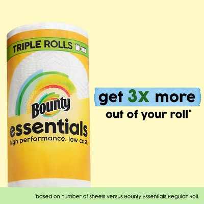 Bounty Essentials Select-A-Size White Paper Towels - 12 Triple Rolls