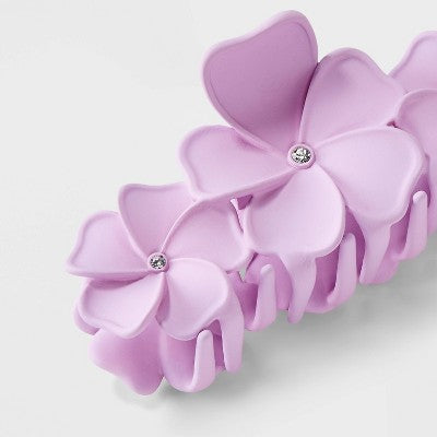 Acrylic Flowers Claw Hair Clip - Wild Fable Purple: Secures All Hair Types, Plastic & Steel