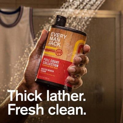 Every Man Jack Limited Edition Full Court Collection Hydrating Men's Body Wash - Buzzer Beater Cedar- 13.5 fl oz