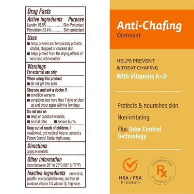 A+D Anti-Chafing Ointment with Odor Control - 1.5oz