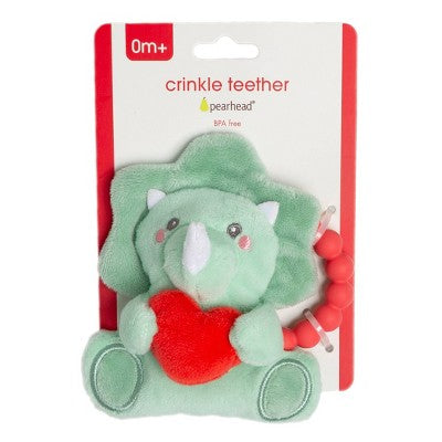 Pearhead Valentine Dino Crinkle Teether