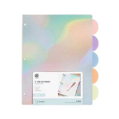 U Brands 5 Tab Poly Dividers Lucent Dreams
