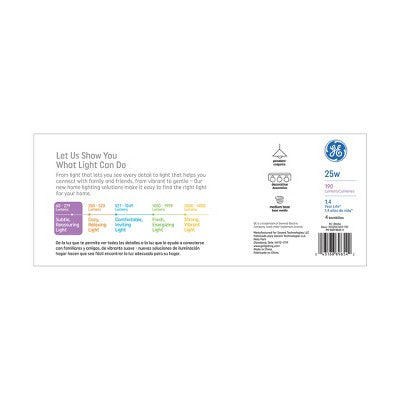 GE 4pk 25W Incandescent G25 Globe Light Bulb Soft White Clear