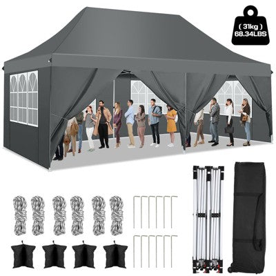 Cobizi 10x20ft Pop Up Canopy Tent with 6 Removable Sidewalls (LOCAL PICKUP ONLY)