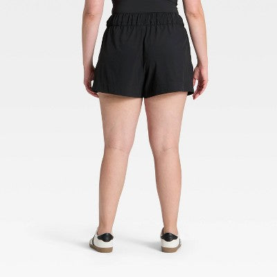 Women's Active Light High-Rise Wide Leg Shorts 3.5" Black S