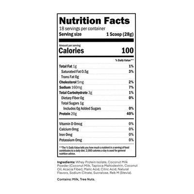 Oath Nutrition Clear Protein Powder - Coconut Colada: Gluten-Free - Whey Isolate - 20g Protein - 18 Servings
