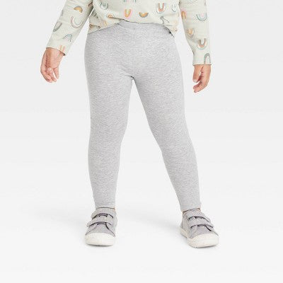 Toddler Girls' 2pk Leggings - Cat & Jack Black/Heather Gray 5T