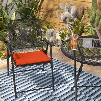 16"x16" Solid Outdoor Chair Seat Cushion Red - Room Essentials