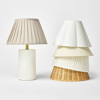 Ceramic Lamp Base with Reactive Glaze White - Threshold designed with Studio McGee